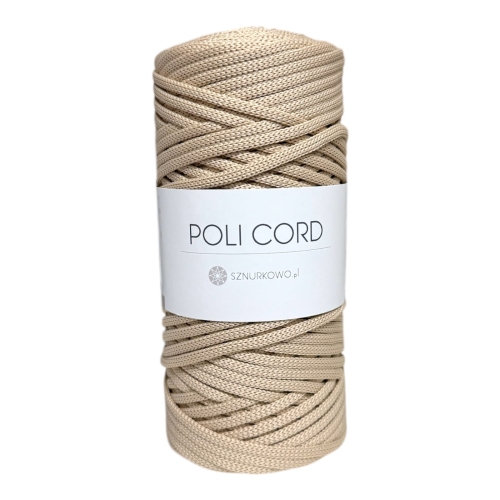 Sznurek poliestrowy płaski 5mm CAPPUCCINO