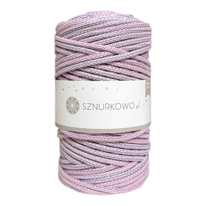 SZNUREK BAWEŁNIANY 5MM - MIX LILIOWY