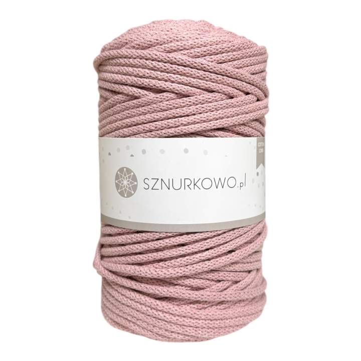 SZNUREK BAWEŁNIANY 5MM - ANTYCZNY RÓŻ