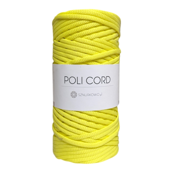 Sznurek poliestrowy płaski 5mm cytrynowy