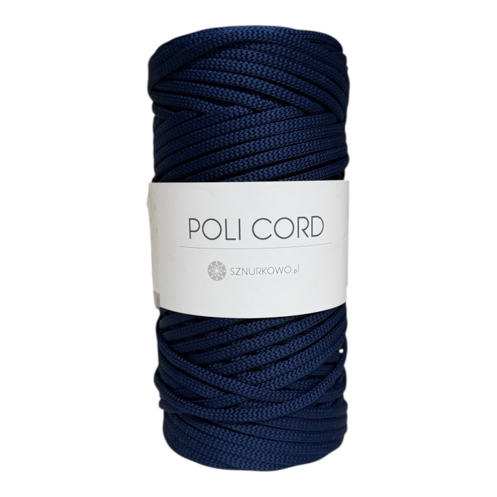 Sznurek poliestrowy płaski 5mm GRANATOWY