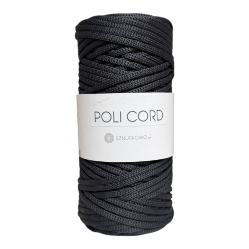 Sznurek poliestrowy płaski 5mm GRAFIT