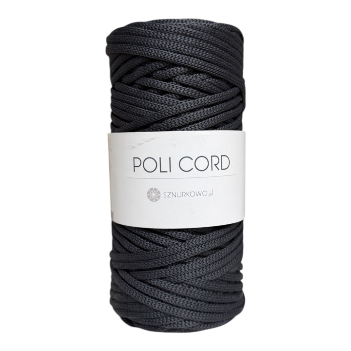Sznurek poliestrowy płaski 5mm GRAFIT