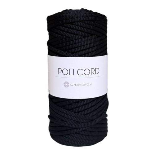 Sznurek poliestrowy płaski 5mm CZARNY