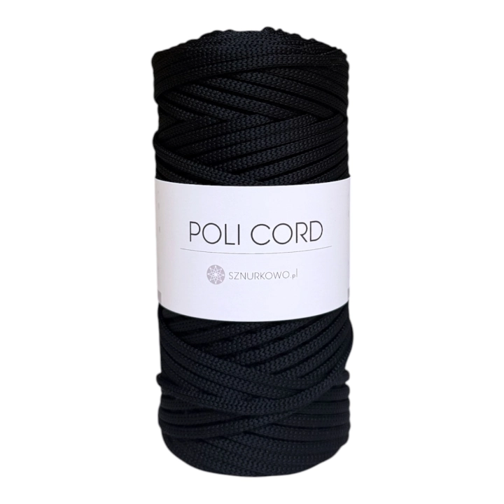 Sznurek poliestrowy płaski 5mm CZARNY