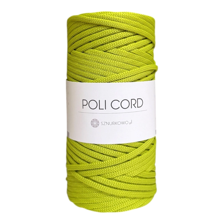 Sznurek poliestrowy płaski 5mm LIMONKA