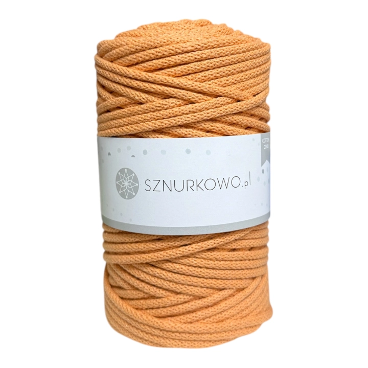 Sznurek bawełniany 5mm pleciony BRZOSKWINIOWY