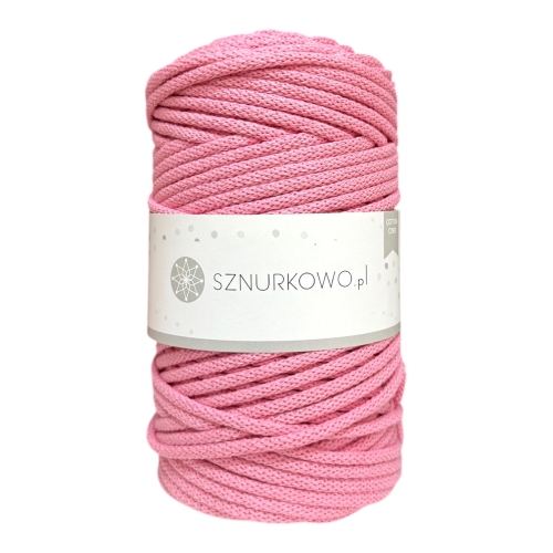 Sznurek bawełniany pleciony 5mm  CUKIERKOWY RÓŻ