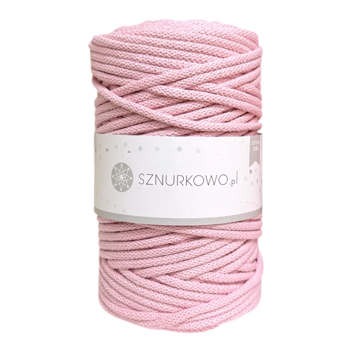 Sznurek pleciony pudrowy róż 5mm